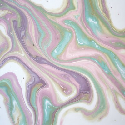 Abstract Fluid Art in Pink Green Purple