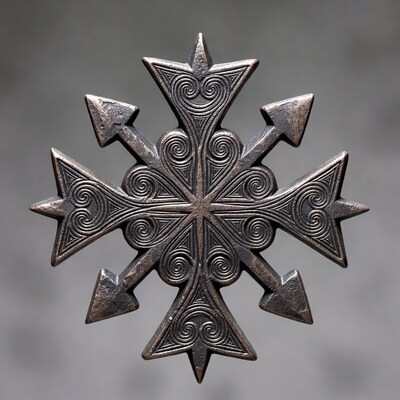 Celtic sun cross bronze pendant