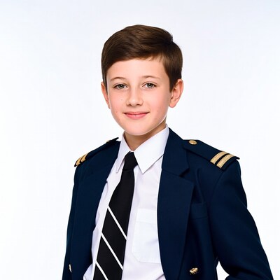 Boy in navy uniform