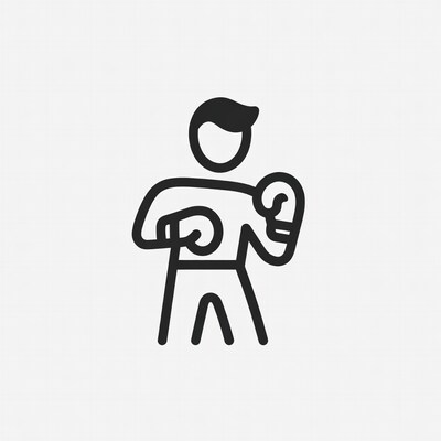 Man boxing with gloves