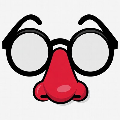 Cartoon Glasses with Red Nose
