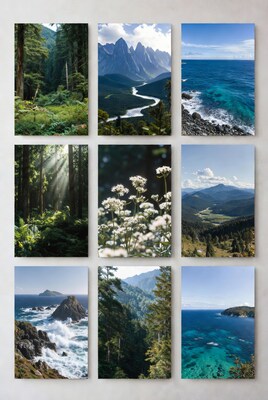 9 Nature Photo Collage Wall Art