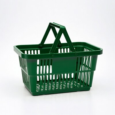 Green Plastic Shopping Basket