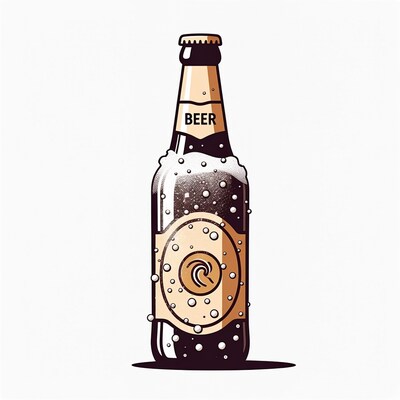 Beer Bottle with Foam