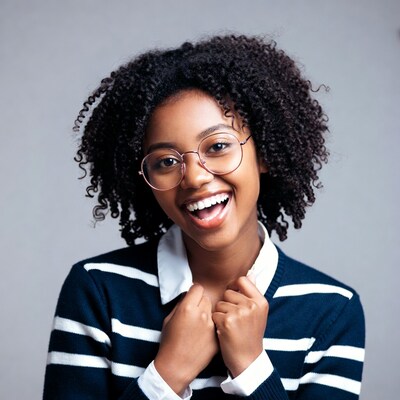 Smiling African-American woman in glasses