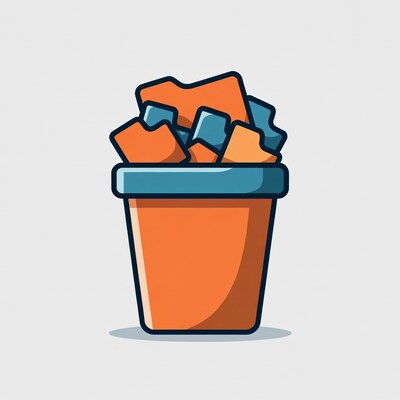 Trash Can with Folders