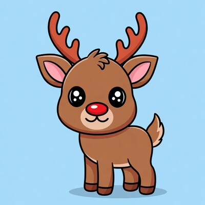 Cute Rudolph Reindeer Cartoon