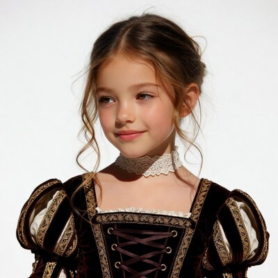Girl in velvet Renaissance dress