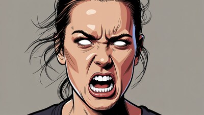 Angry Woman Screaming Illustration