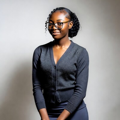 African-American woman in glasses smiling