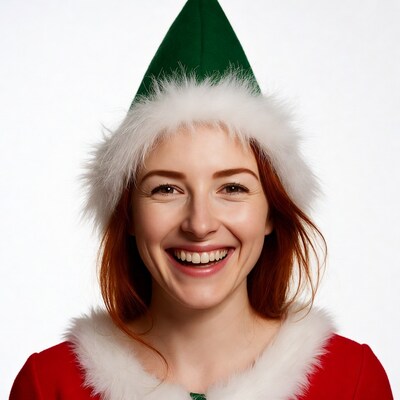 Smiling redhead elf woman