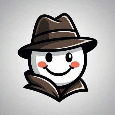 Cartoon detective smiling with hat
