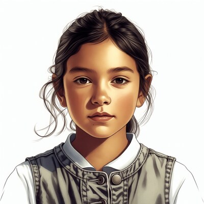 Asian girl in vest portrait