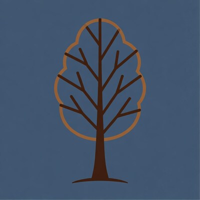 Tree illustration on blue background