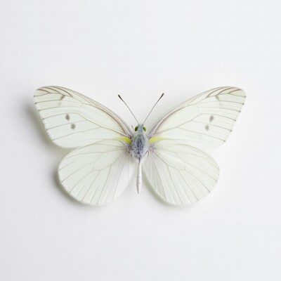 White butterfly with yellow body