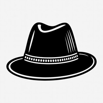 Black Fedora Hat Illustration