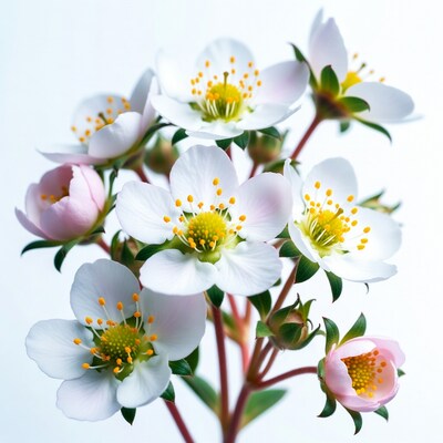 White and Pink Saxifrage Flowers