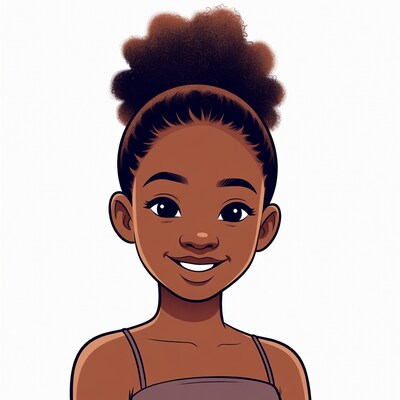 Smiling African-American girl illustration