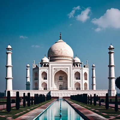 Taj Mahal with reflecting pool