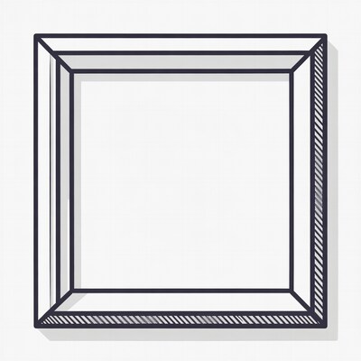 Empty 3D Picture Frame Outline