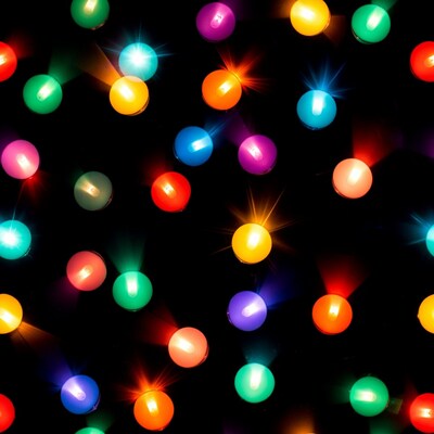 Colorful Glowing Lights on Black Background