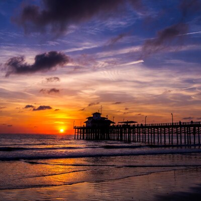 Sunset over Huntington Beach Pier