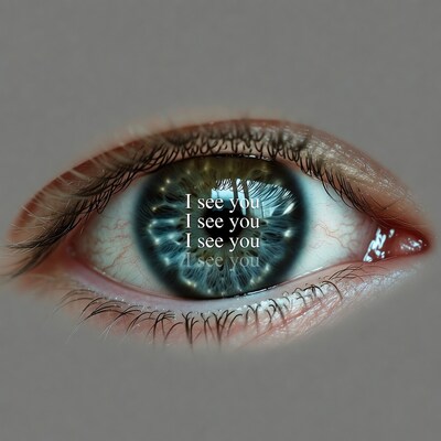 Eye with 'I See You' Text