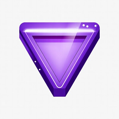 Glowing Purple Triangle Icon