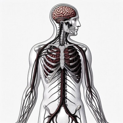 Human circulatory system anatomy illustration