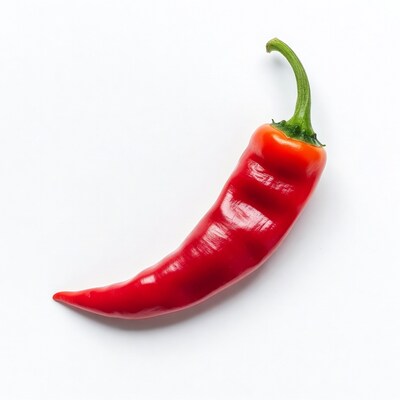 Red Chili Pepper on White Background