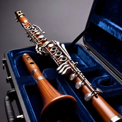 Oboe in Open Blue Case