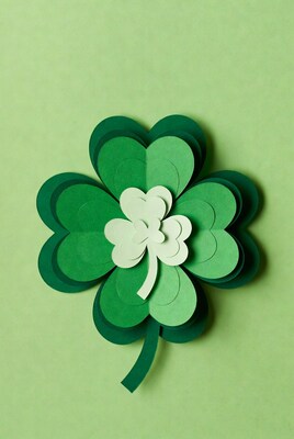 Paper cut four-leaf clover