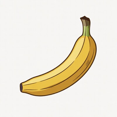 Cartoon yellow banana isolated