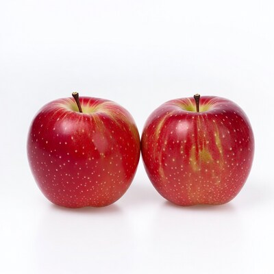 Two Red Apples on White Background