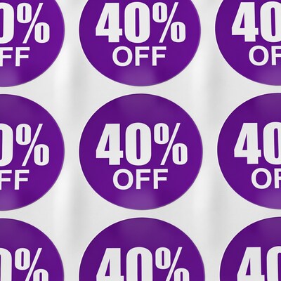 Purple 40% Off Sale Badges