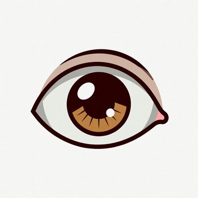 Cartoon Brown Eye Illustration