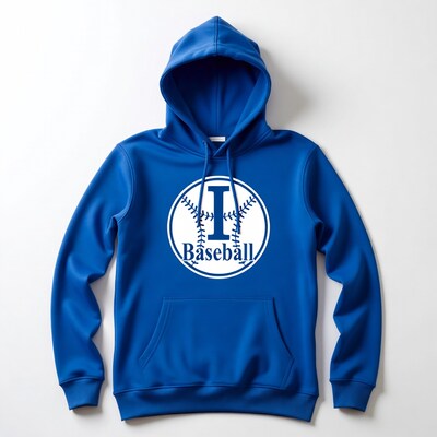 Blue Baseball Hoodie with I Logo