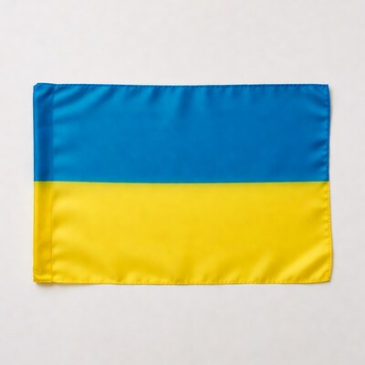 Ukraine Flag on White Background