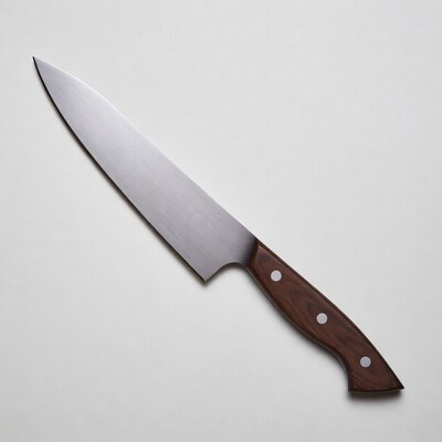 Chef's knife with wooden handle