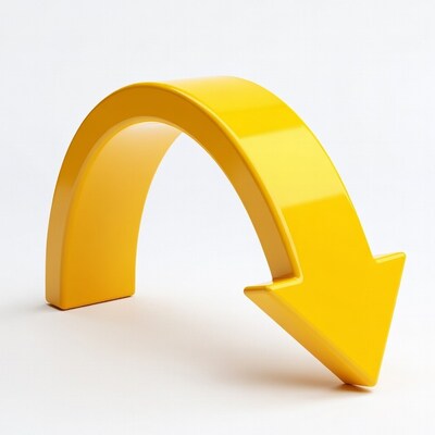 Curved Yellow Arrow Icon