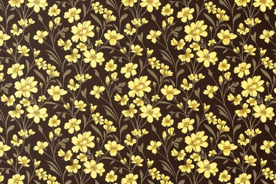 Yellow Flowers on Brown Background