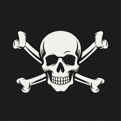 White Skull and Crossbones Illustration
