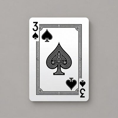 Three of Spades Playing Card