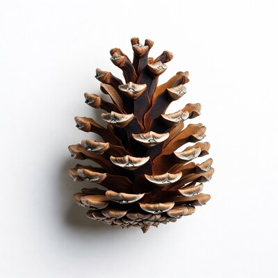 Pine Cone on White Background
