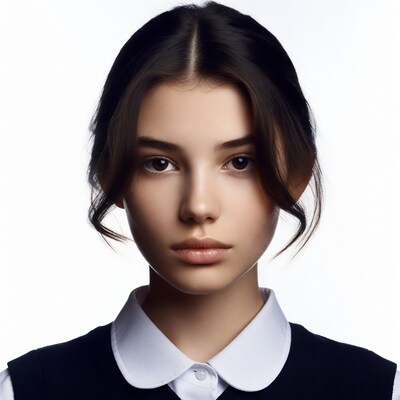 Young woman in school uniform portrait