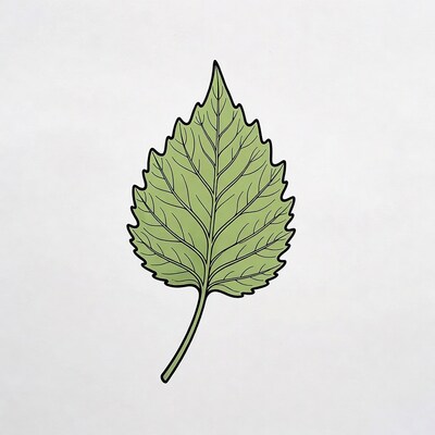 Green serrated leaf illustration
