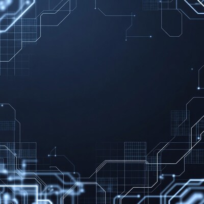 Glowing Blue Circuit Grid Background