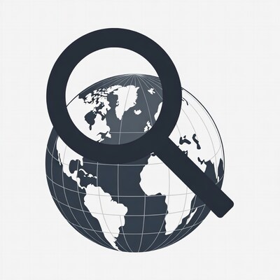 Magnifying Glass Over Globe