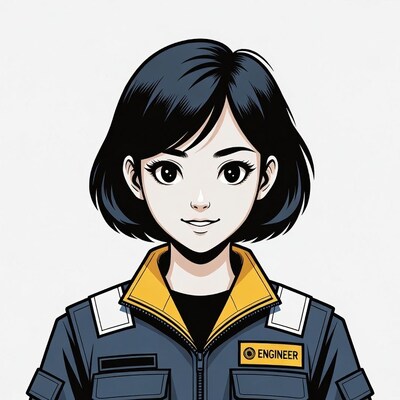 Anime Asian woman engineer