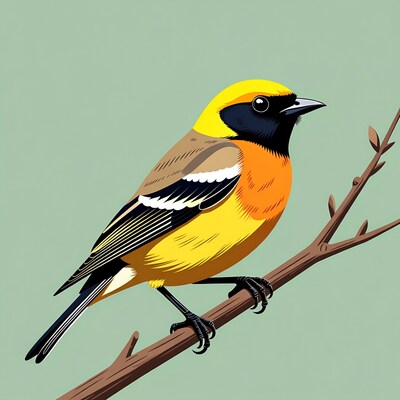 Yellow-rumped Cacique perched on branch
